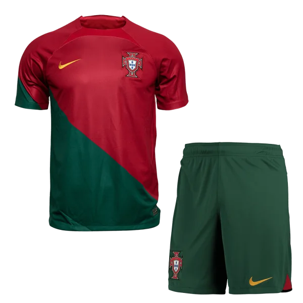 Men'S Portugal Home Soccer Jersey Kit (Jersey+Shorts) 2022 - Top Soccer Jerseys: Fan &Amp; Player Versions | Goalkits.net