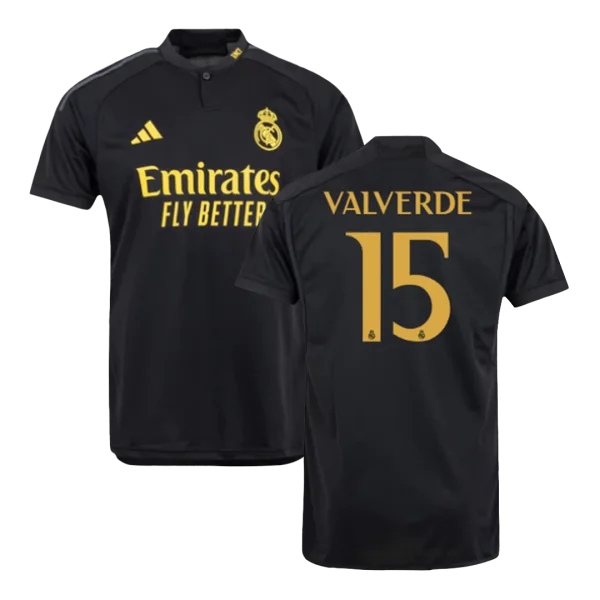 Men's VALVERDE #15 Real Madrid Third Away Soccer Jersey Shirt 2023/24