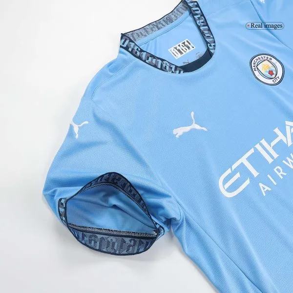 Men'S Manchester City Home Soccer Jersey Whole Kit (Jersey+Shorts+Socks) 2024/25 - Top Soccer Jerseys: Fan &Amp; Player Versions | Goalkits.net