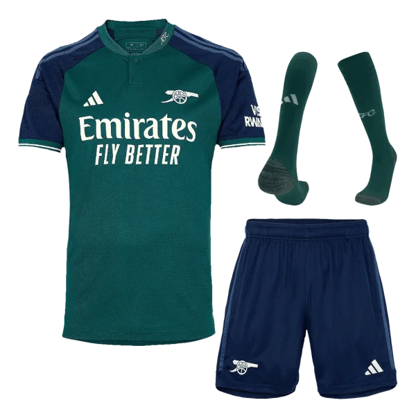 Men'S Arsenal Third Away Soccer Jersey Whole Kit (Jersey+Shorts+Socks) 2023/24 - Top Soccer Jerseys: Fan &Amp; Player Versions | Goalkits.net
