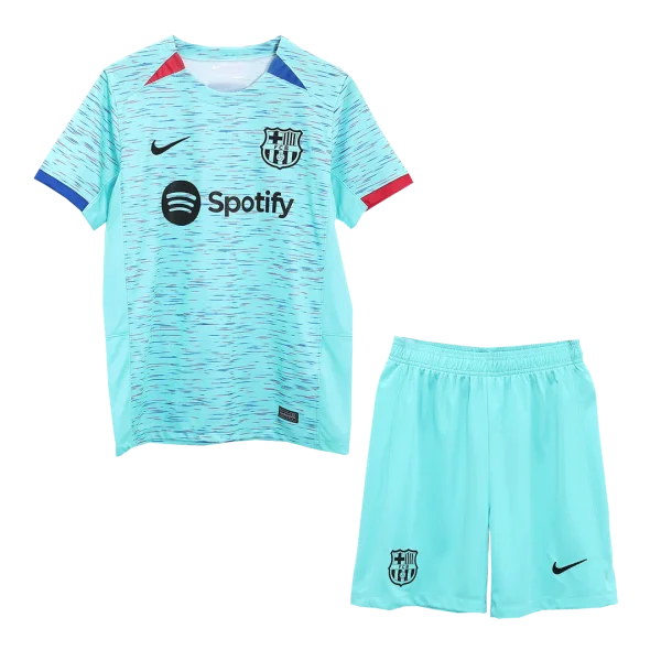 Men's Barcelona Third Away Soccer Jersey Kit (Jersey+Shorts) 2023/24