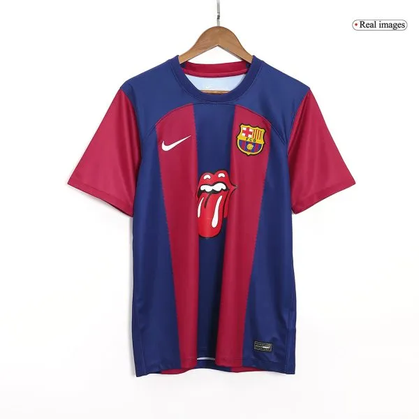 Men'S Barcelona X Rolling Stones Soccer Jersey Shirt 2023/24 - Top Soccer Jerseys: Fan &Amp; Player Versions | Goalkits.net