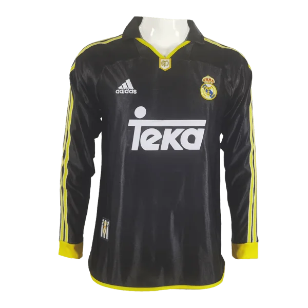 Men's Retro 99/01  Real Madrid Away Long Sleeves Soccer Jersey Shirt