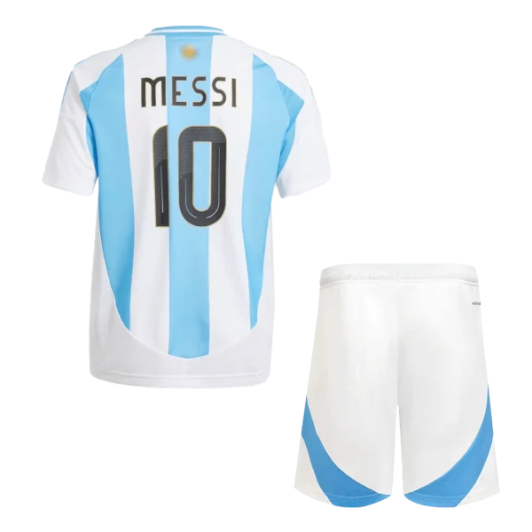 Kids Messi #10 Argentina Home Soccer Jersey Kit (Jersey+Shorts) Copa América 2024 - Top Soccer Jerseys: Fan &Amp; Player Versions | Goalkits.net