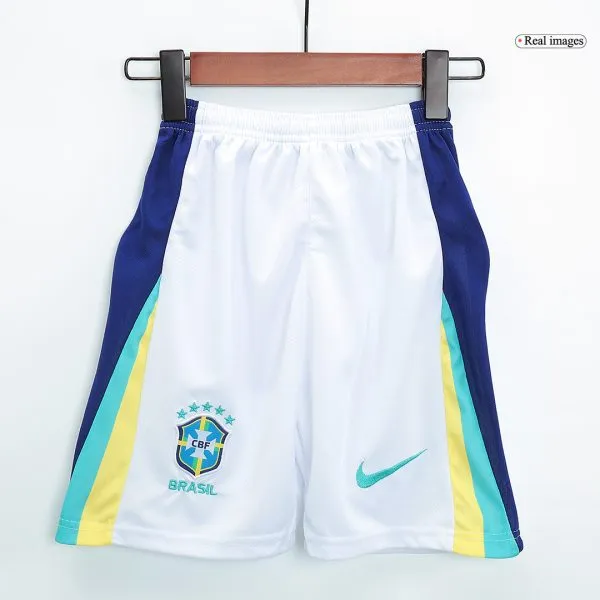 Kids Brazil Away Soccer Jersey Kit (Jersey+Shorts) Copa América 2024 - Top Soccer Jerseys: Fan &Amp; Player Versions | Goalkits.net