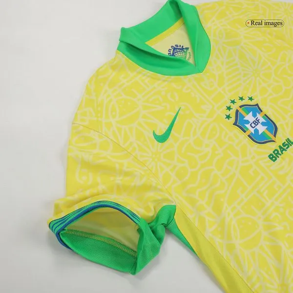 Men'S Brazil Home Soccer Jersey Whole Kit (Jersey+Shorts+Socks) Copa América 2024 - Top Soccer Jerseys: Fan &Amp; Player Versions | Goalkits.net