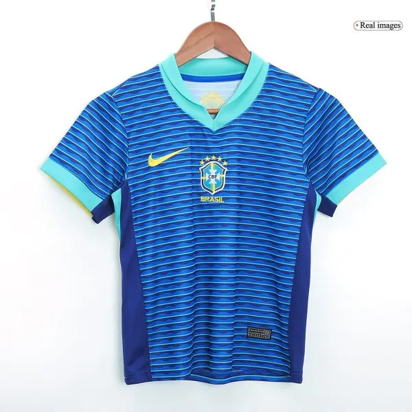 Kids Brazil Away Soccer Jersey Kit (Jersey+Shorts) Copa América 2024 - Top Soccer Jerseys: Fan &Amp; Player Versions | Goalkits.net