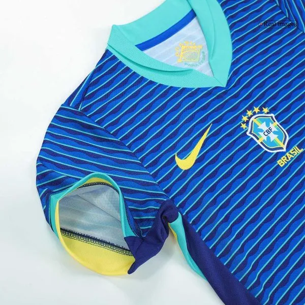 Kids Brazil Away Soccer Jersey Kit (Jersey+Shorts) Copa América 2024 - Top Soccer Jerseys: Fan &Amp; Player Versions | Goalkits.net