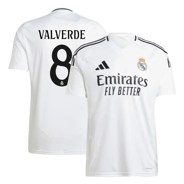 Men'S Valverde #8 Real Madrid Home Soccer Jersey Shirt 2024/25 - Fan Version - Top Soccer Jerseys: Fan &Amp; Player Versions | Goalkits.net