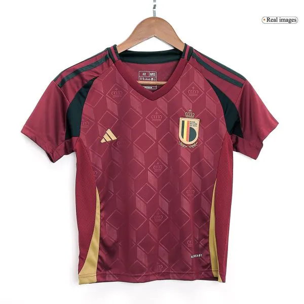 Kids Belgium Home Soccer Jersey Kit (Jersey+Shorts) Euro 2024 - Top Soccer Jerseys: Fan &Amp; Player Versions | Goalkits.net