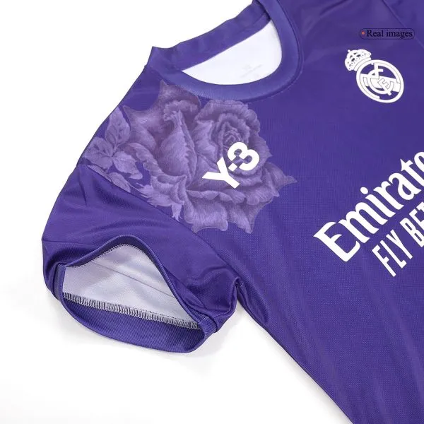 Kids Real Madrid Y-3 Fourth Away Soccer Jersey Kit (Jersey+Shorts) 2023/24 - Top Soccer Jerseys: Fan &Amp; Player Versions | Goalkits.net