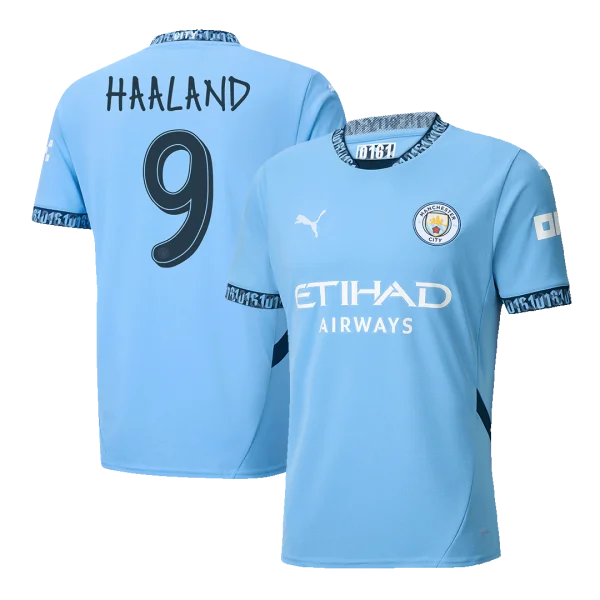 Ucl Men'S Haaland #9 Manchester City Home Soccer Jersey Shirt 2024/25 - Fan Version - Top Soccer Jerseys: Fan &Amp; Player Versions | Goalkits.net