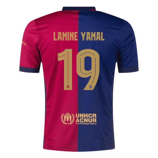 Ucl Men'S Lamine Yamal #19 Barcelona Home Soccer Jersey Shirt 2024/25 - Fan Version - Top Soccer Jerseys: Fan &Amp; Player Versions | Goalkits.net