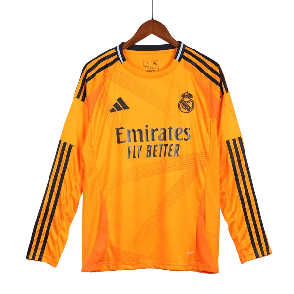 Men'S Real Madrid Away Long Sleeves Soccer Jersey Shirt 2024/25 - Fan Version - Top Soccer Jerseys: Fan &Amp; Player Versions | Goalkits.net