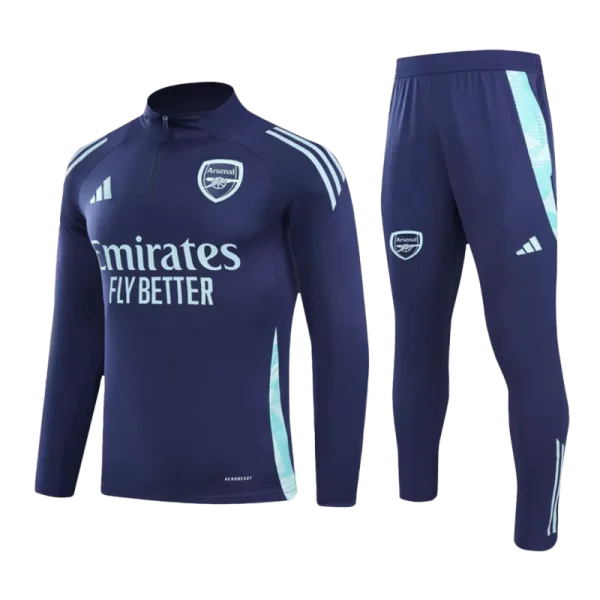 Men'S Arsenal Zipper Tracksuit Sweat Shirt Kit (Top+Trousers) 2024/25 -Navy