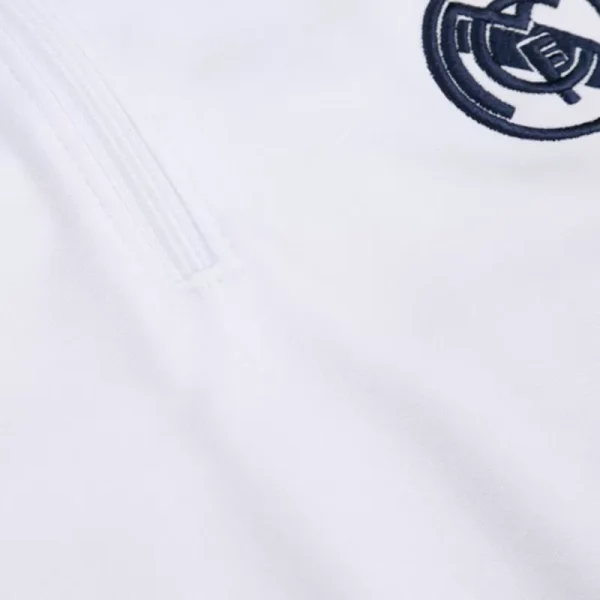 Men'S Real Madrid Zipper Tracksuit Sweat Shirt Kit (Top+Trousers) 2024/25 -White - Top Soccer Jerseys: Fan &Amp; Player Versions | Goalkits.net