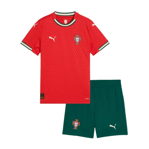 Kids Portugal Home Soccer Jersey Kit (Jersey+Shorts) 2025